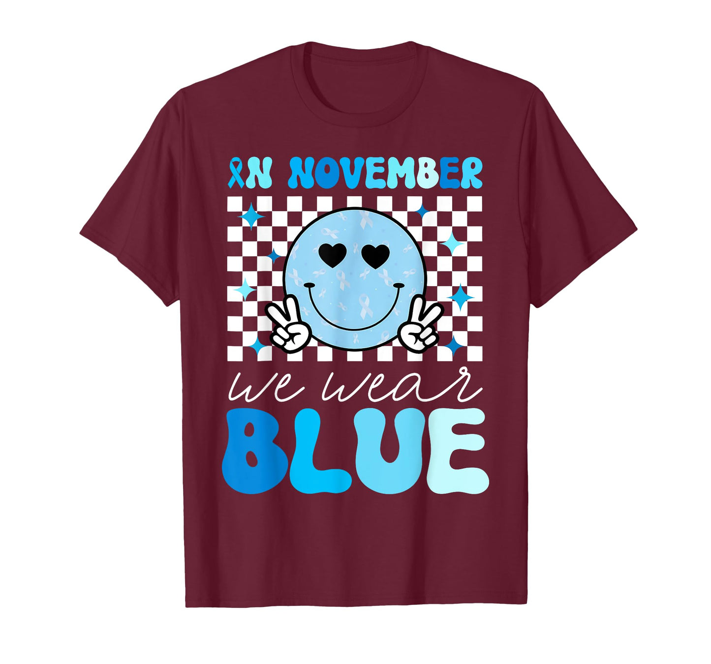 Groovy Diabetes Awareness Month In November We Wear Blue T-Shirt