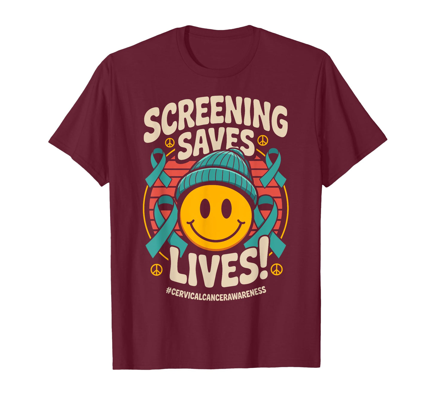 Screening Saves Lives - Ribbon Cervical Cancer Awareness T-Shirt