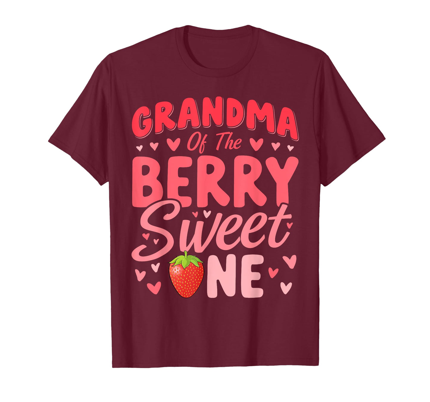 Grandma Of The Berry Sweet One Strawberry Cute 1st Birthday T-Shirt