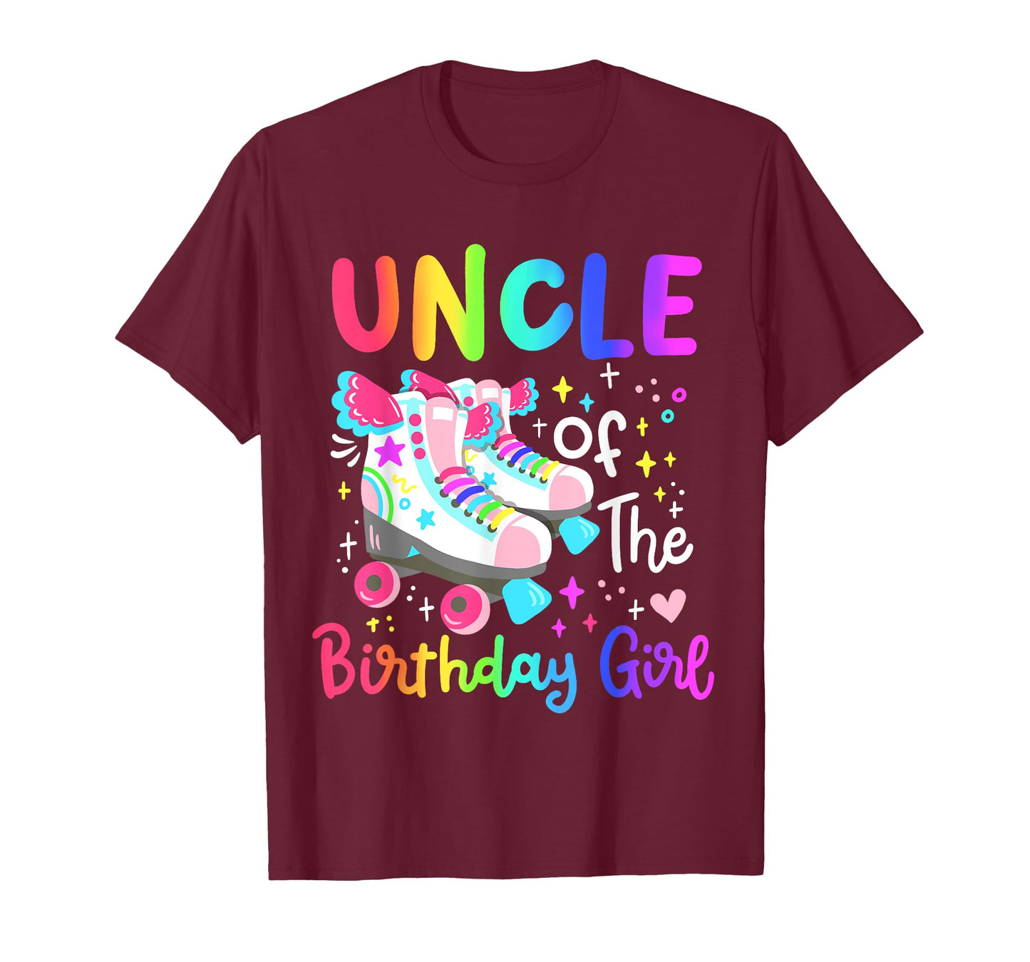 Uncle of the Birthday Girl Skater Roller Skate Family Party T-Shirt