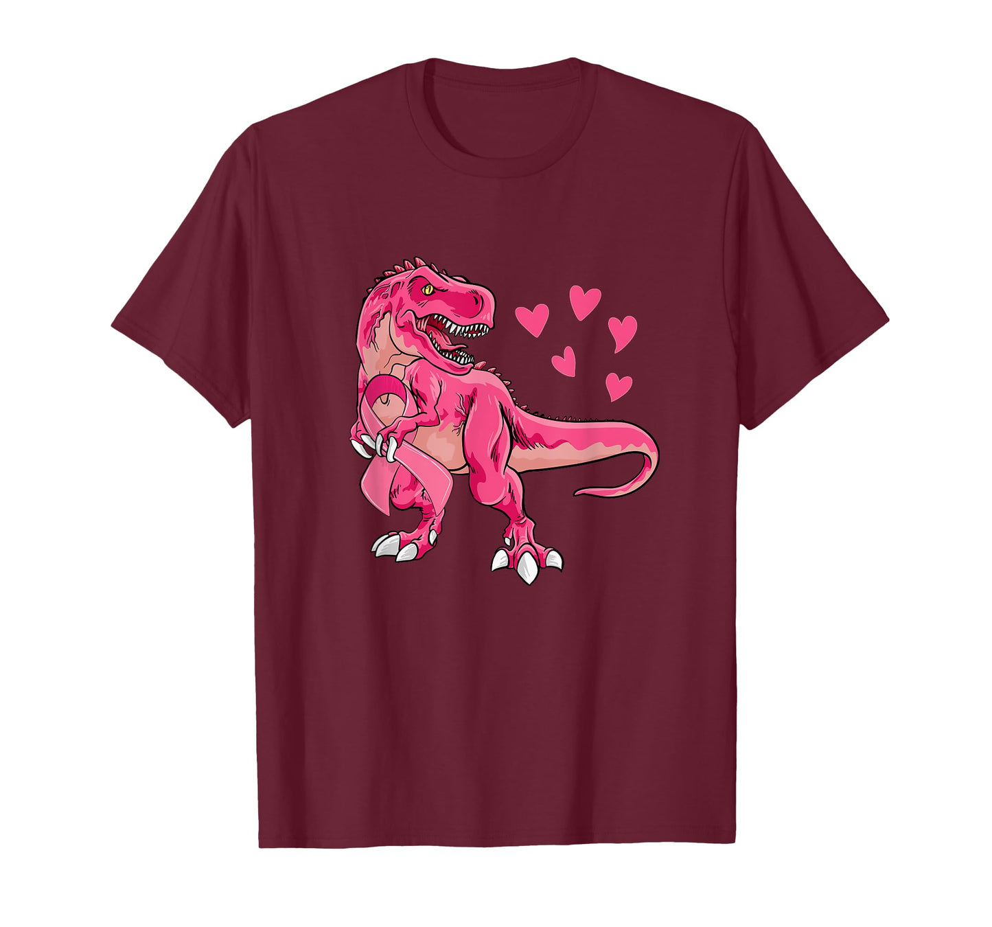 Pink T-Rex Breast Cancer Awareness Ribbon Toddler Boys Kids T-Shirt
