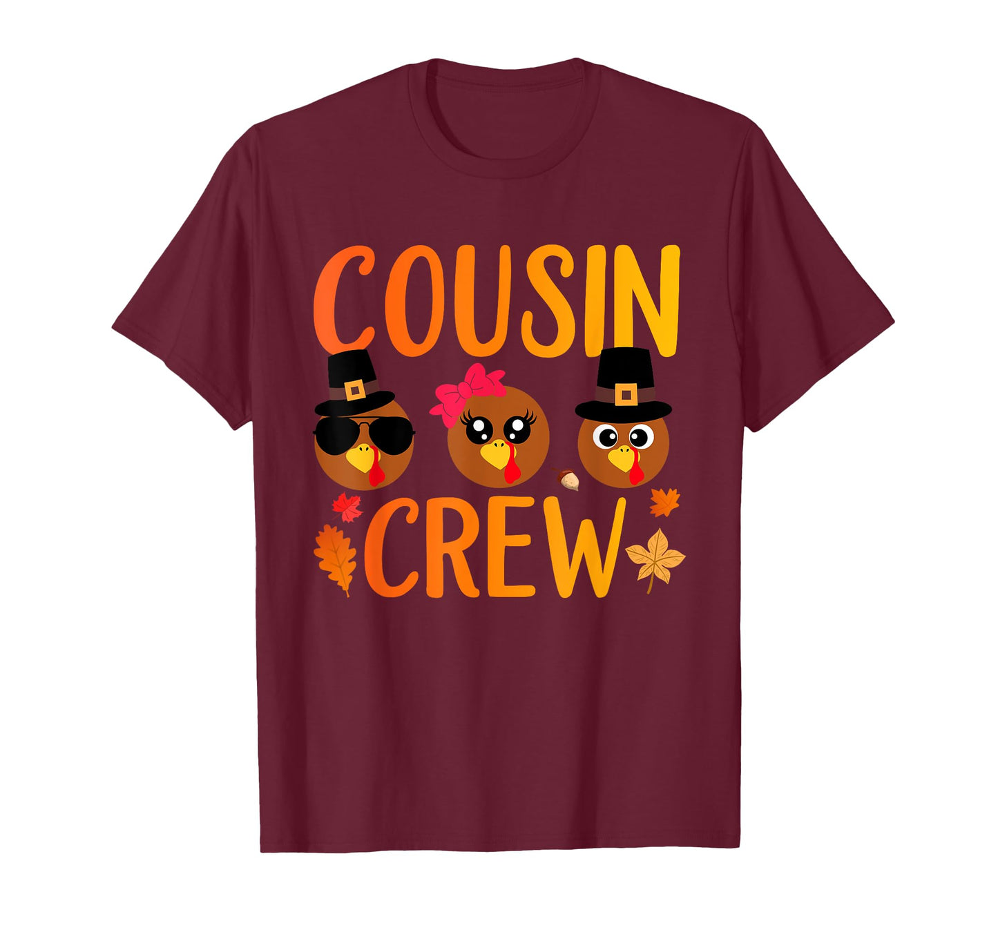 Cousin Crew Thanksgiving Kids Family Matching Turkey Day T-Shirt