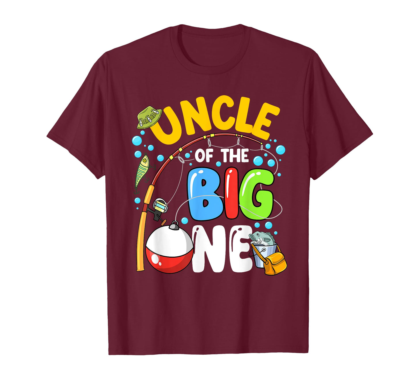 Uncle Of The Big One Fishing Birthday Boy Family Party T-Shirt