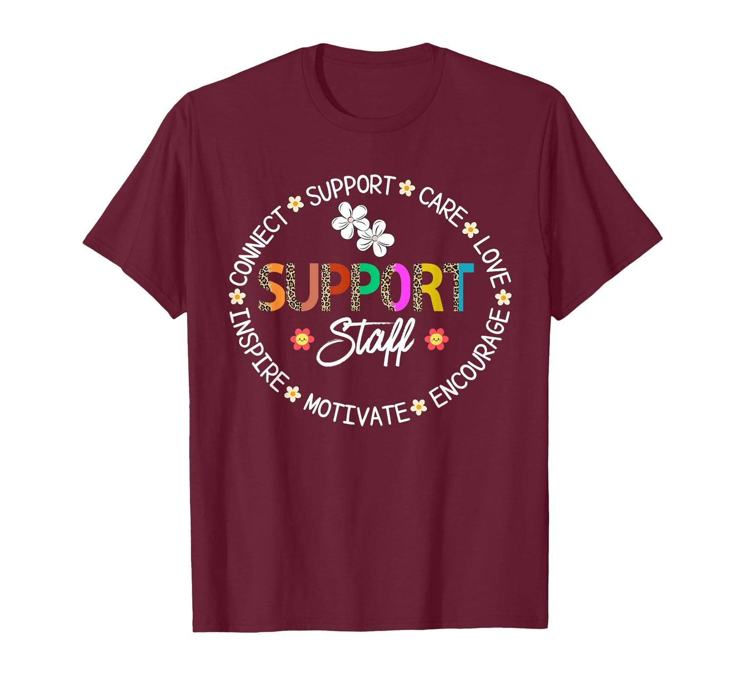 Support Staff Appreciation Leopard Week Back to School Women T-Shirt