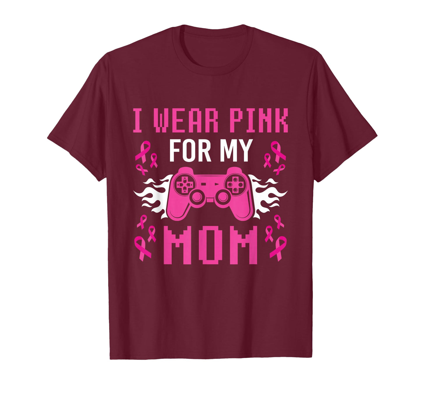 Breast Cancer Shirts for Boys Kids I Wear Pink For My Mom T-Shirt