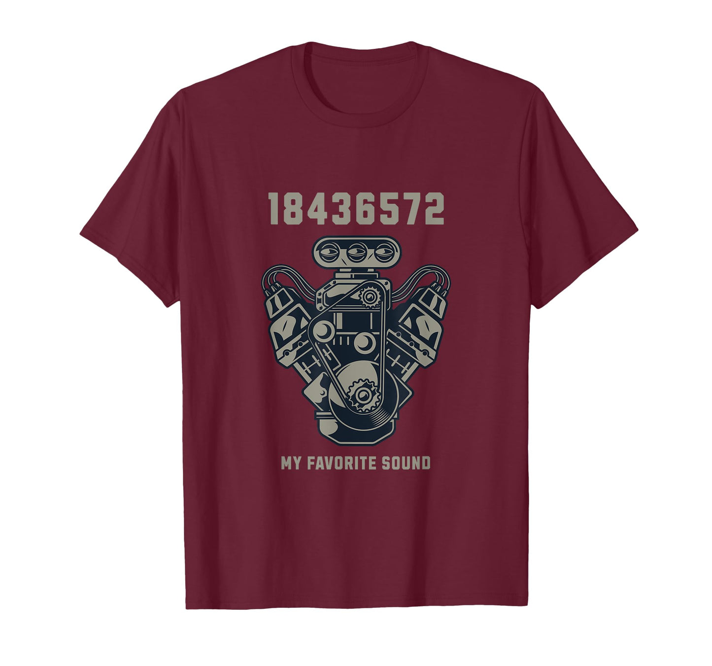 Classic Car Racing V8 Engine Firing Order Favorite Sound T-Shirt