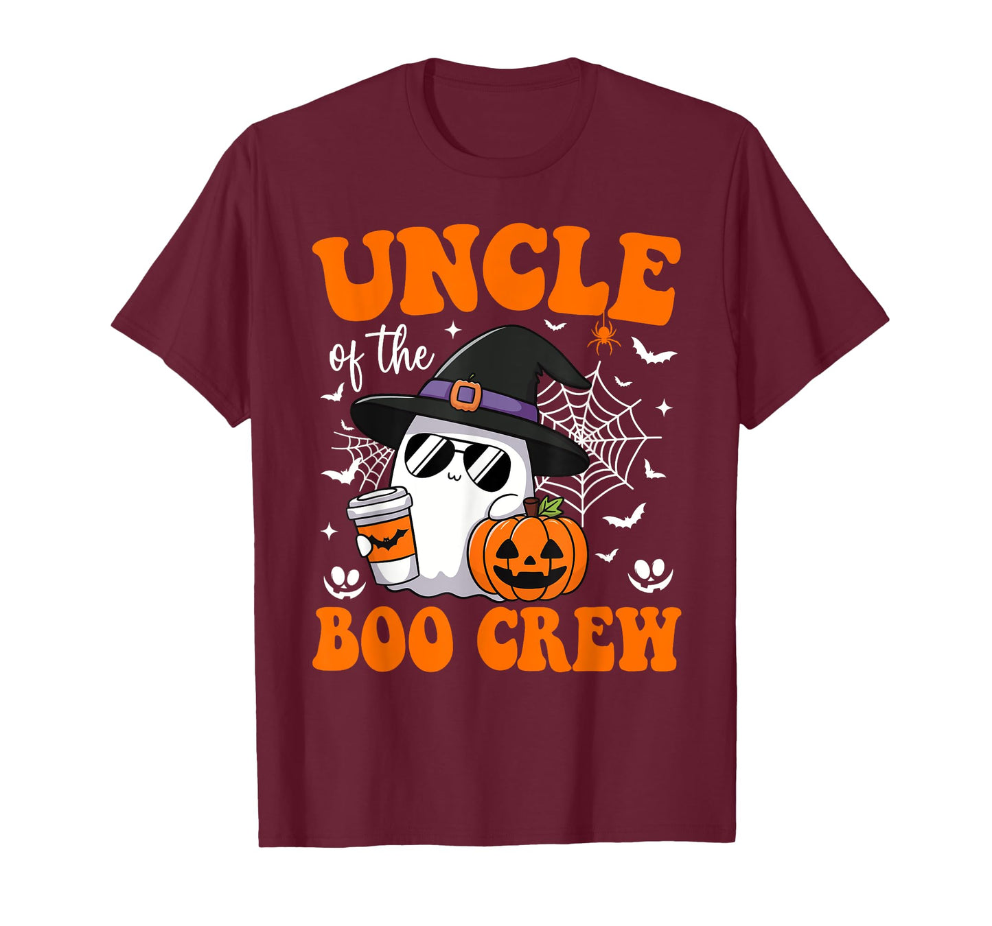 Uncle Boo Crew Groovy Ghost Matching Family Halloween T-Shirt
