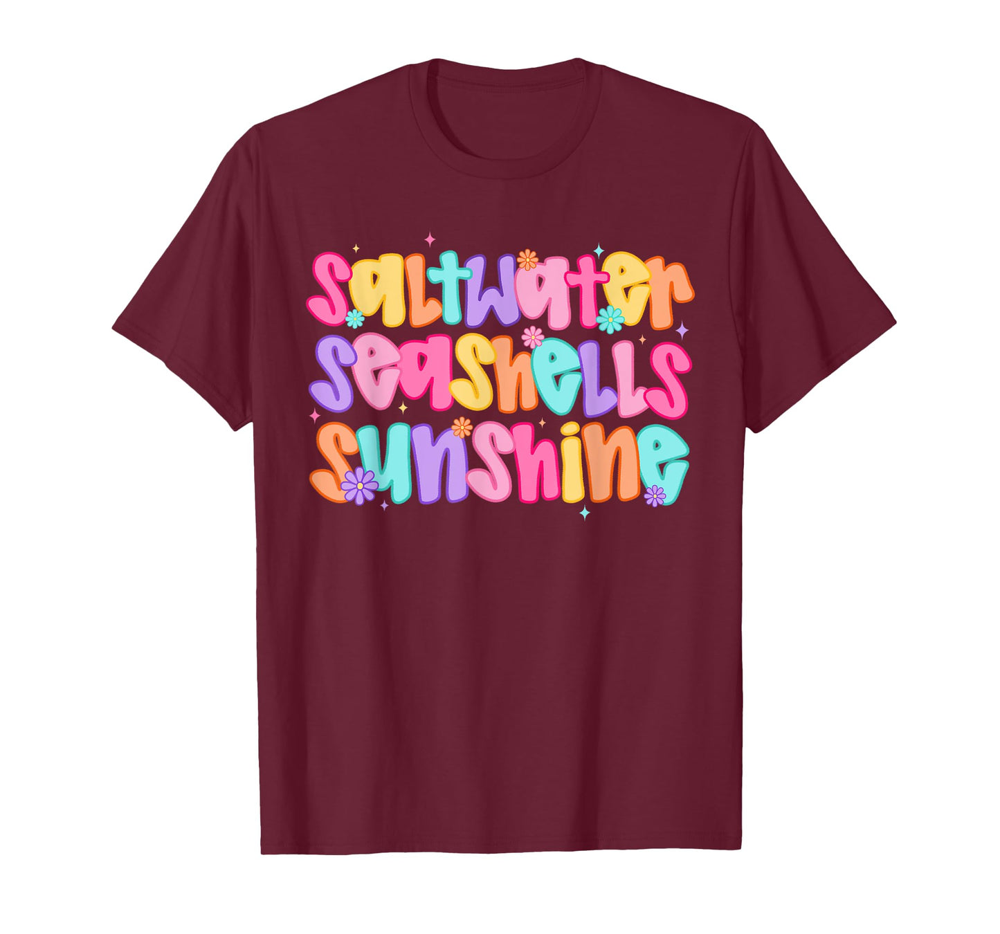Saltwater Seashells Sunshine Summer Beach Vibes T-Shirt