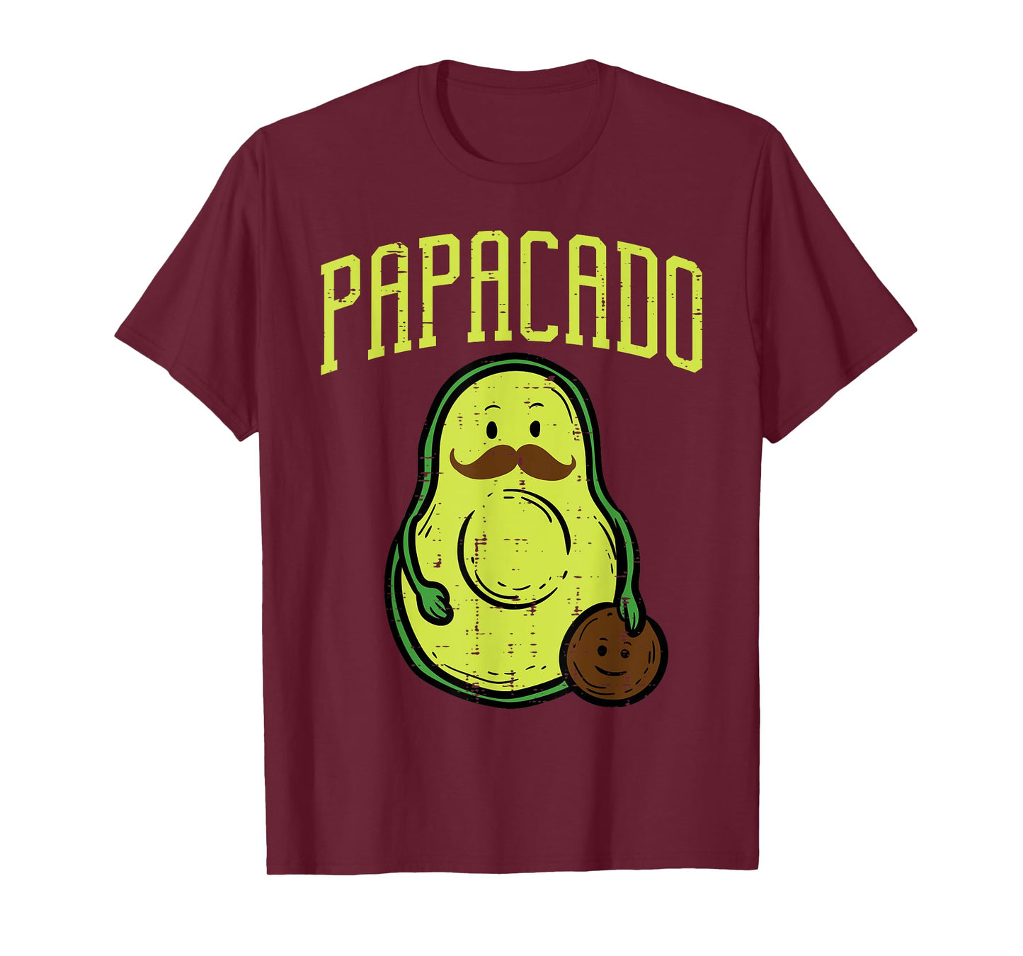 Fathers Day Papacado Papa Avocado Funny Vegan Guacamole Dad T-Shirt
