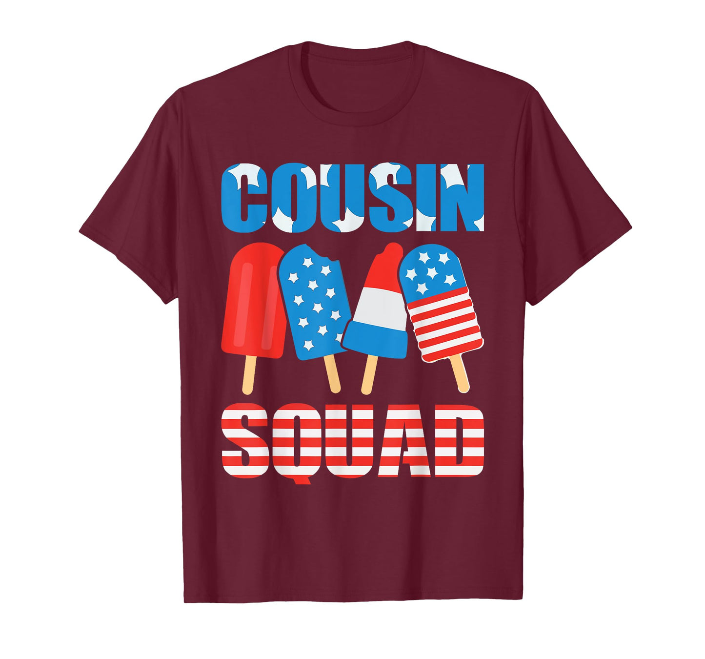 4th Of July Cousin Squad Crew Funny American Ice Pops Summer Women Kids Men T-Shirt