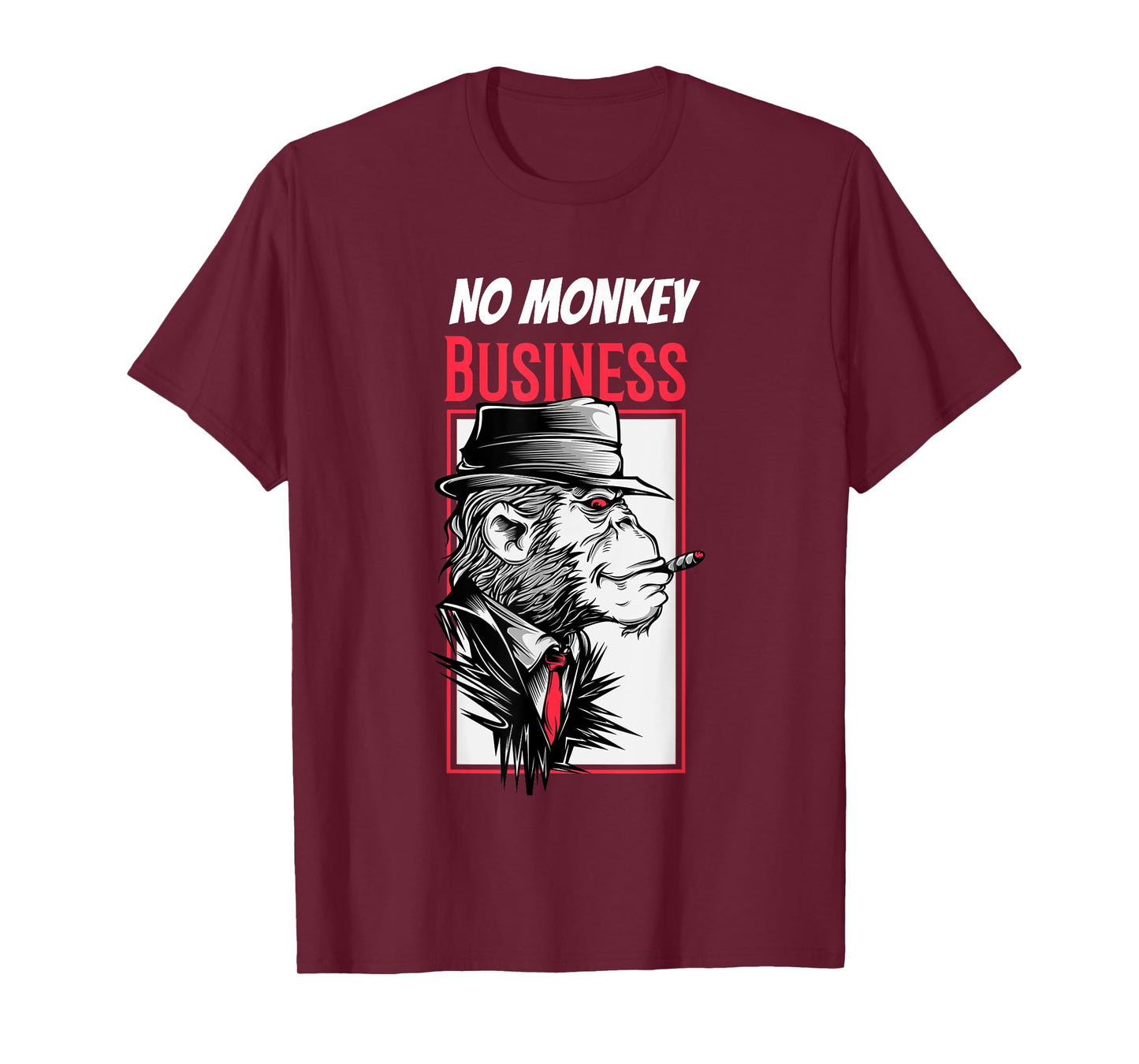 No Monkey Business Mafia Monkey Funny Sarcasm Gangster T-Shirt