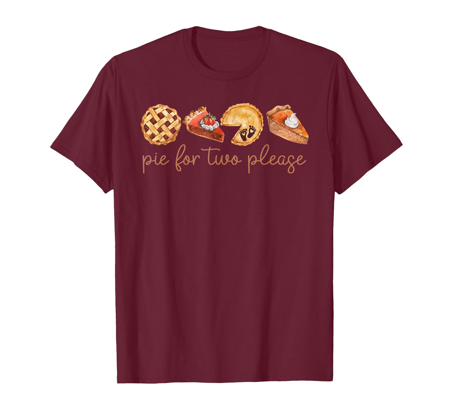 Pie For Two Please Thanksgiving Pregnancy Announcement T-Shirt