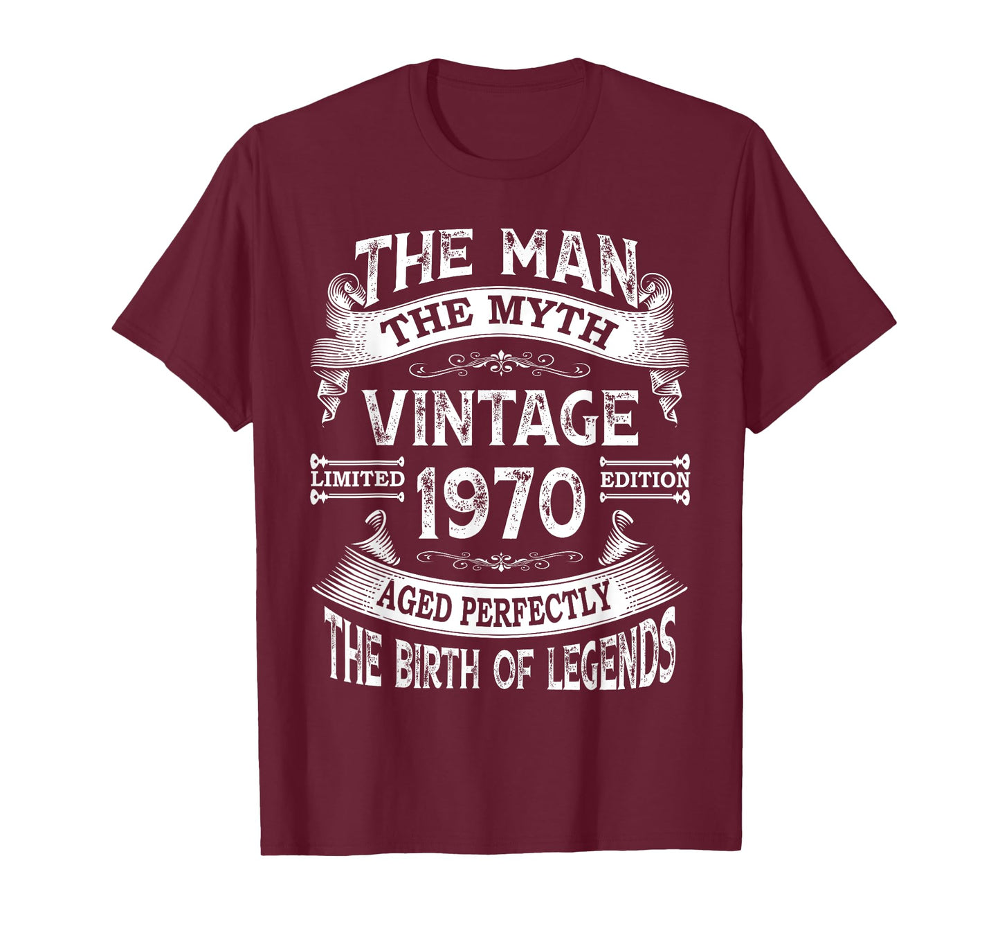The Man The Myth Vintage 1970 Birthday Men's 55 Years Old T-Shirt