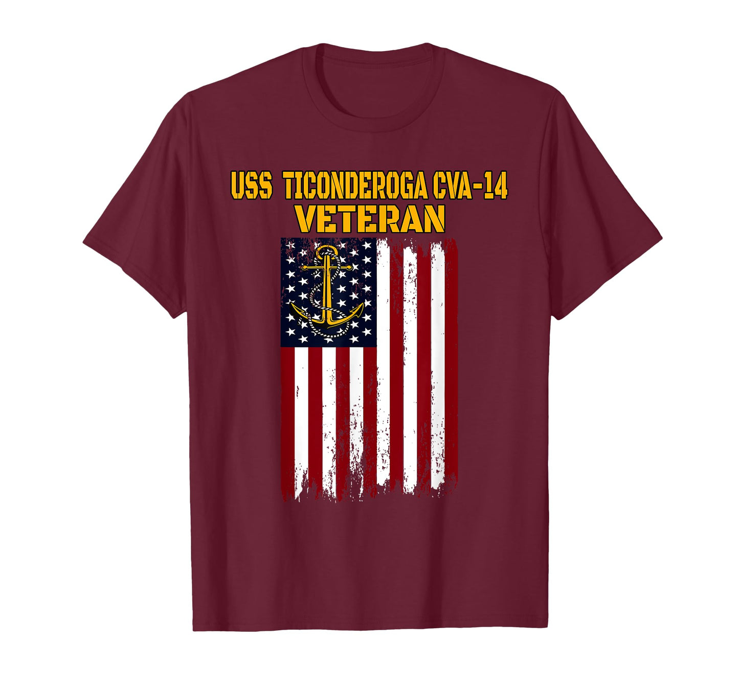USS Ticonderoga CVA-14 Aircraft Carrier Veterans Day Fathers T-Shirt