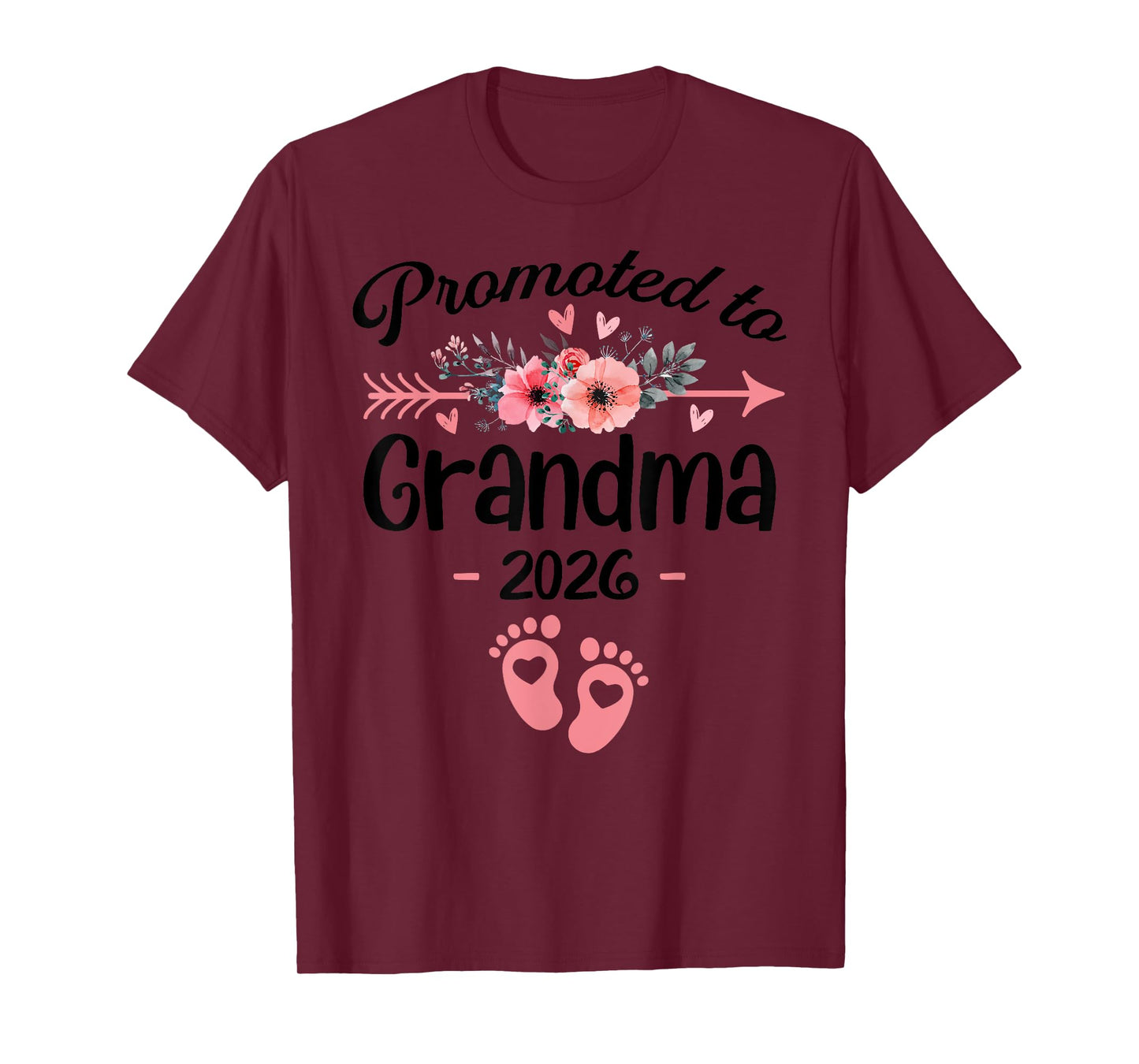Promoted to Grandma Est 2026 Floral T-Shirt