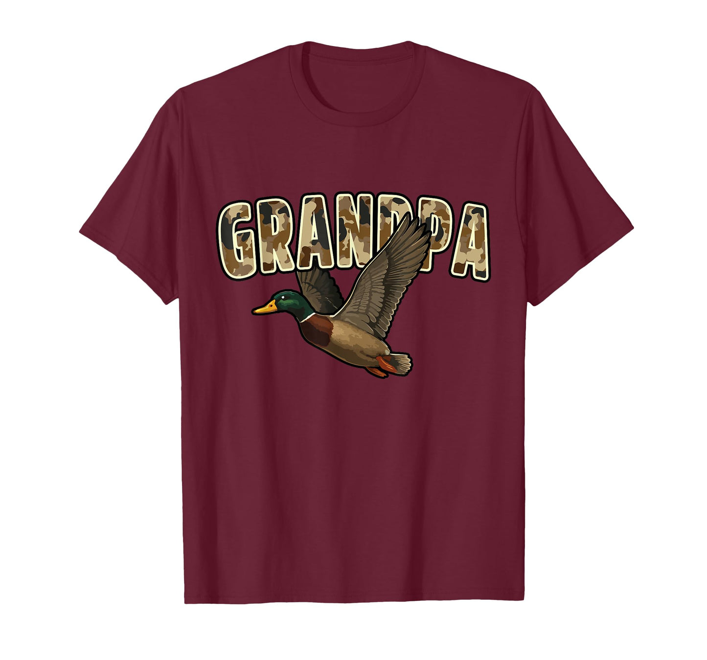 Camouflage Vintage Mallard Duck Retro Camo Hunting Grandpa T-Shirt