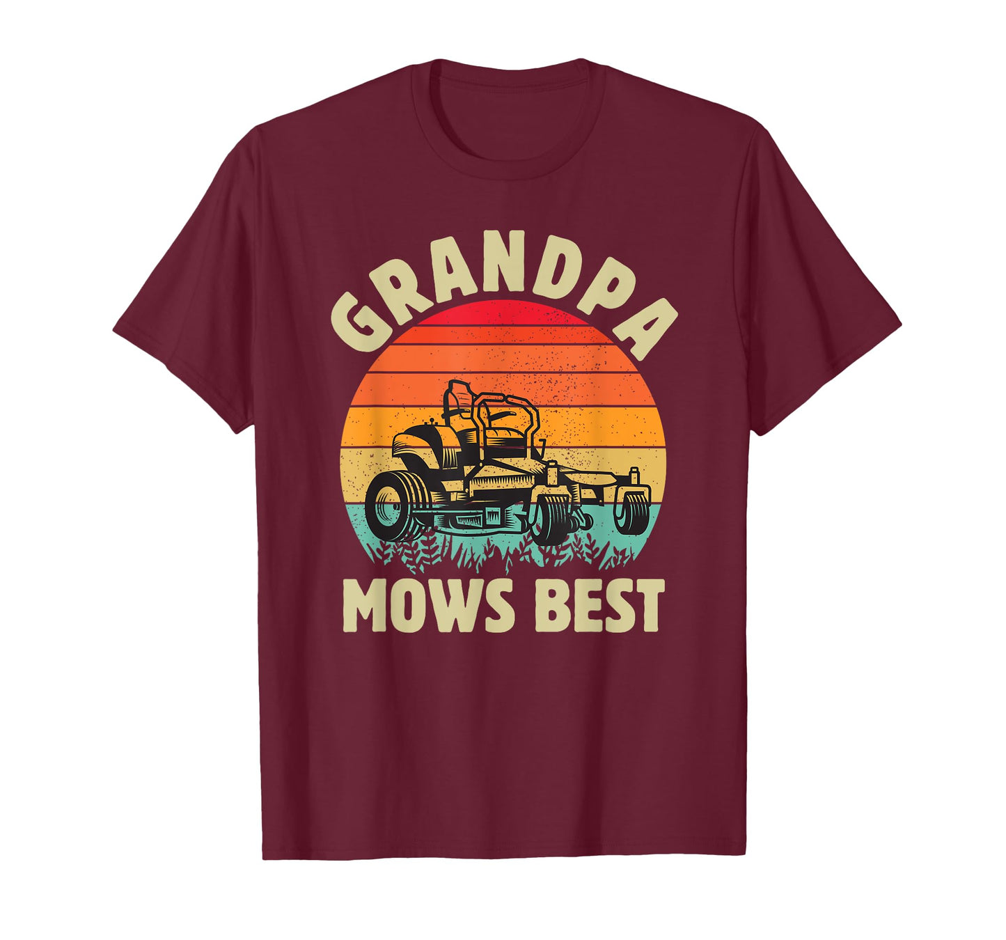 Funny Grandpa Mows Best Lawn Mowing Gardening Fathers Day T-Shirt