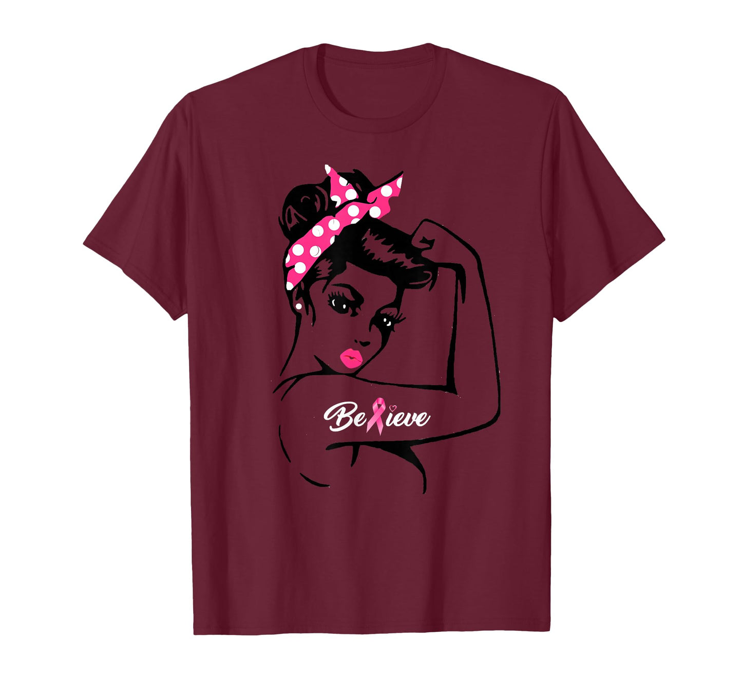 Breast Cancer Warrior Awareness Support Believe T-Shirt