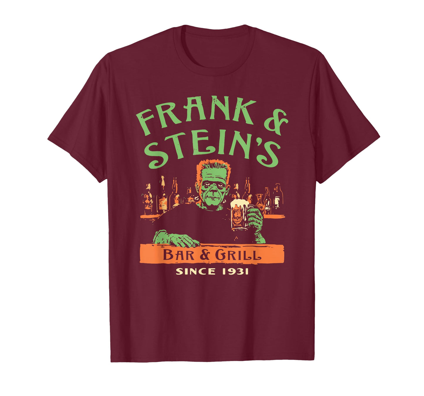 Funny Halloween Frank and Stein's Bar Grill T-Shirt