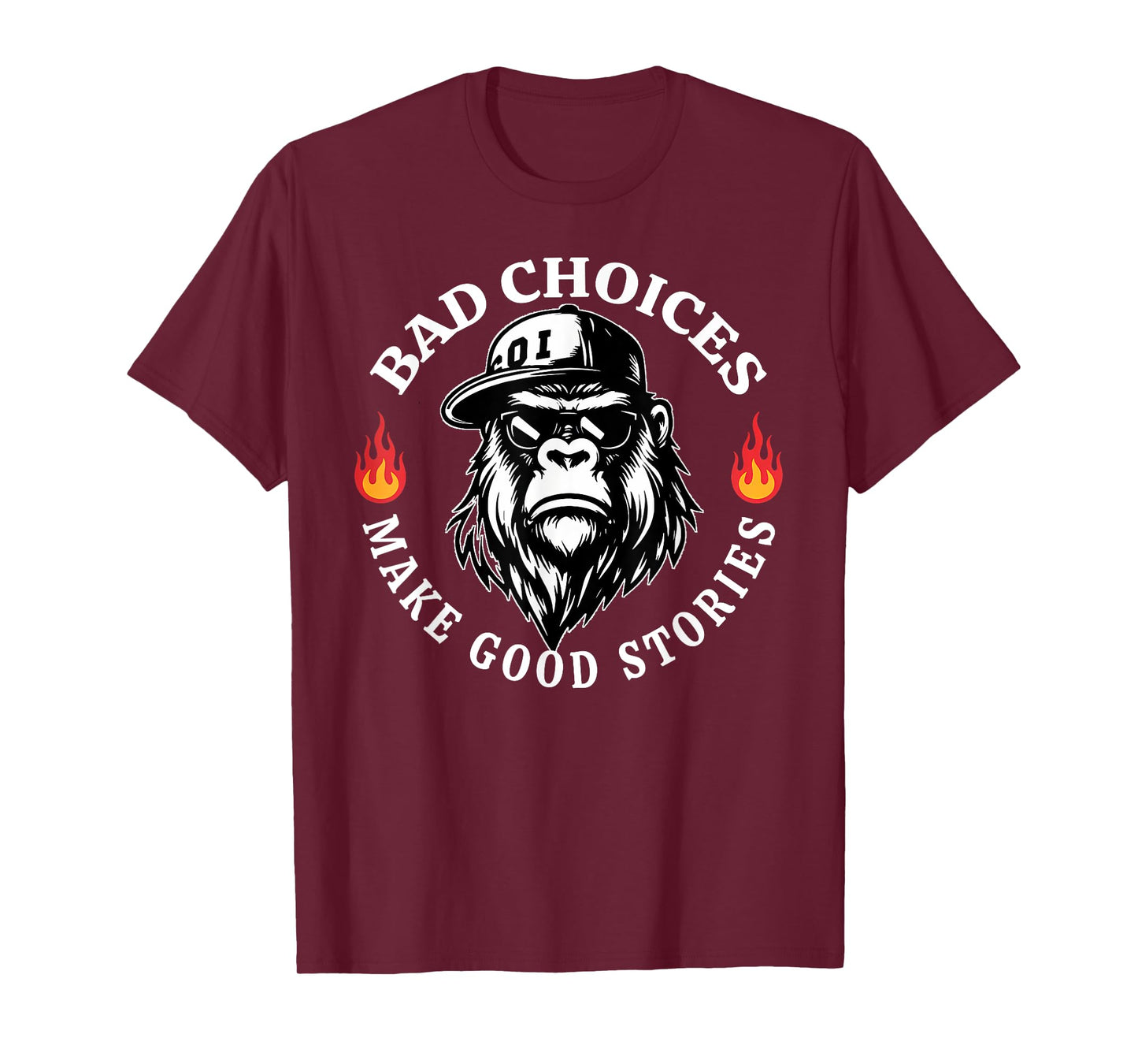 Bad Choices Make Good Stories Funny Monkey T-Shirt
