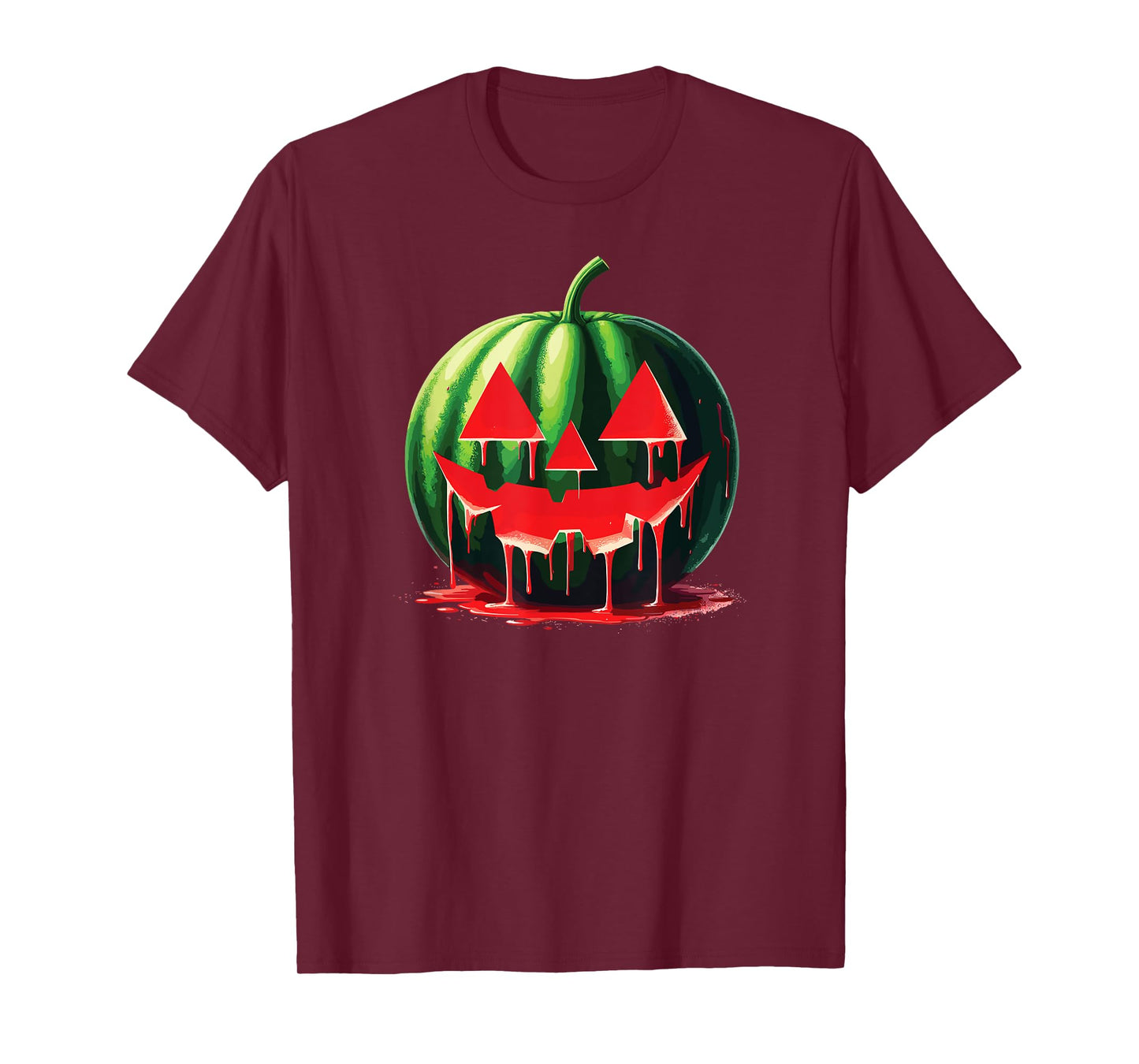 Spooky Summer Food Dripping Watermelon Jack O Lantern Men Women T-Shirt