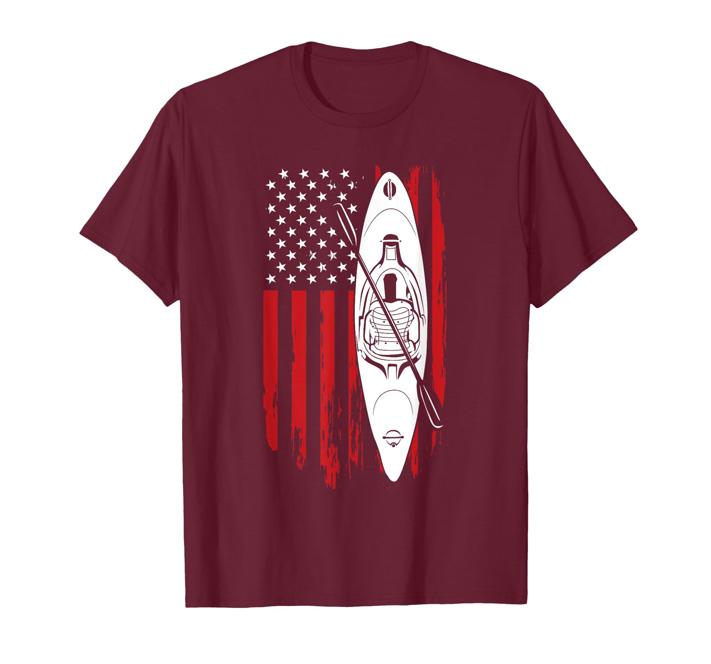 Kayak Paddle USA Flag American Kayaking 4th Of July Lovers T-Shirt