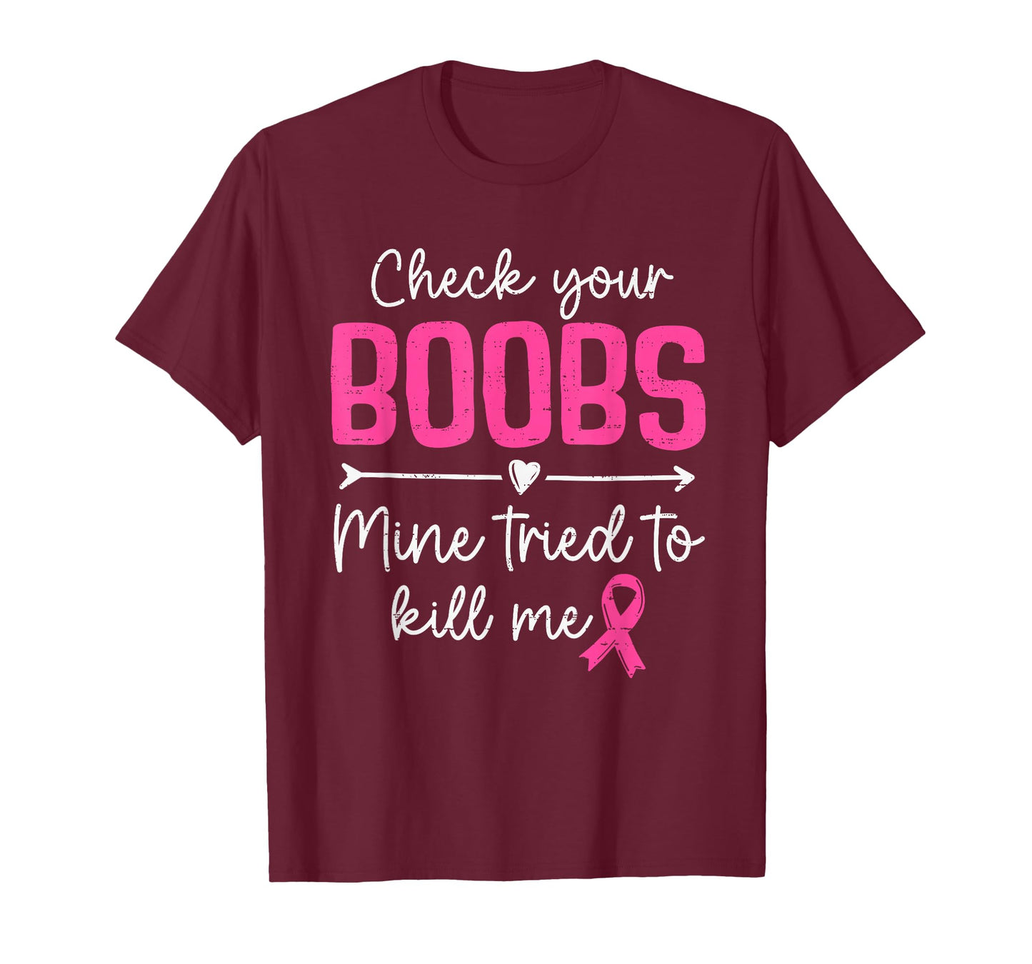 Check Your Boobs Breast Cancer Awareness Survivor Support T-Shirt