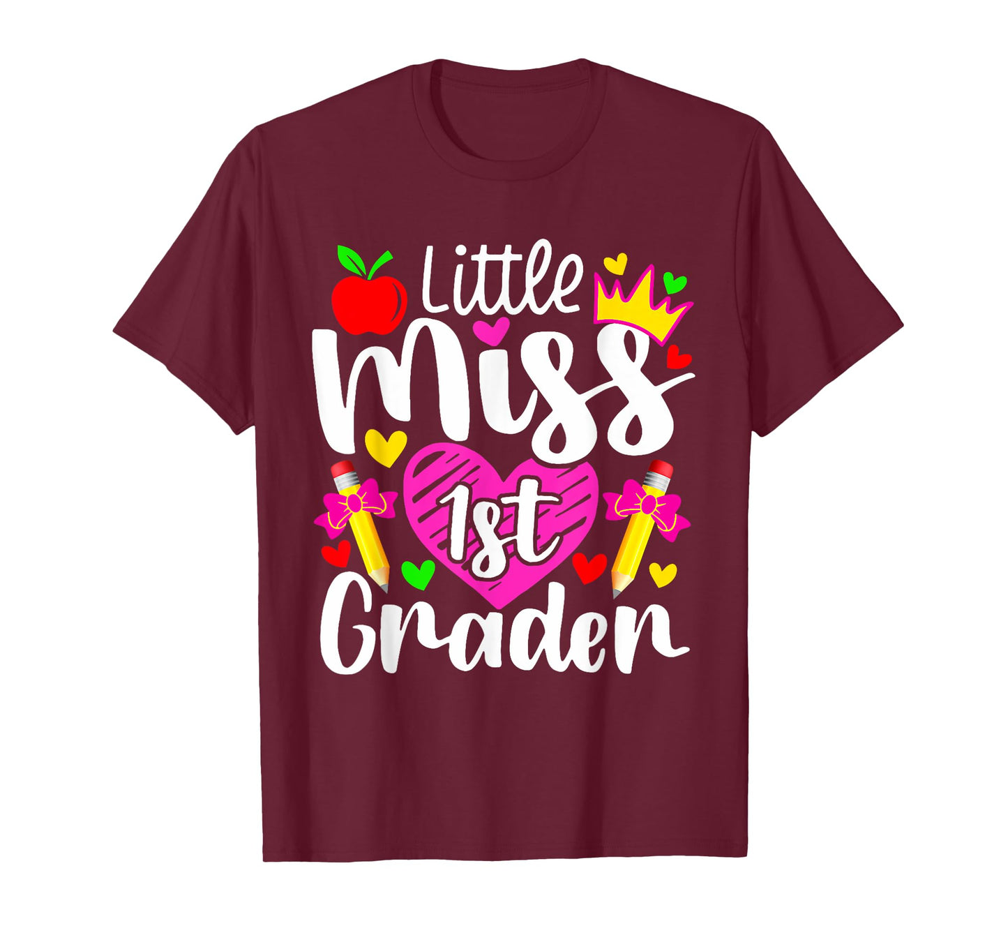 Little Miss 1st Grader Back To School Teachers Students Men Women Kids T-Shirt