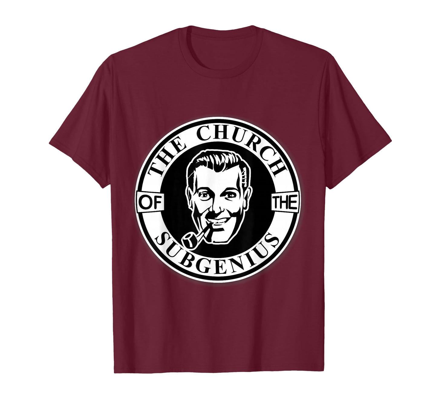 Apedes Unisex-Adults Black Cotton 65% Polyester 35% Classic Fit Collarless Crew Neck Short Sleeve T-Shirt - Church of the SubGenius - Religion Parody Prophet Church T-Shirt - Small