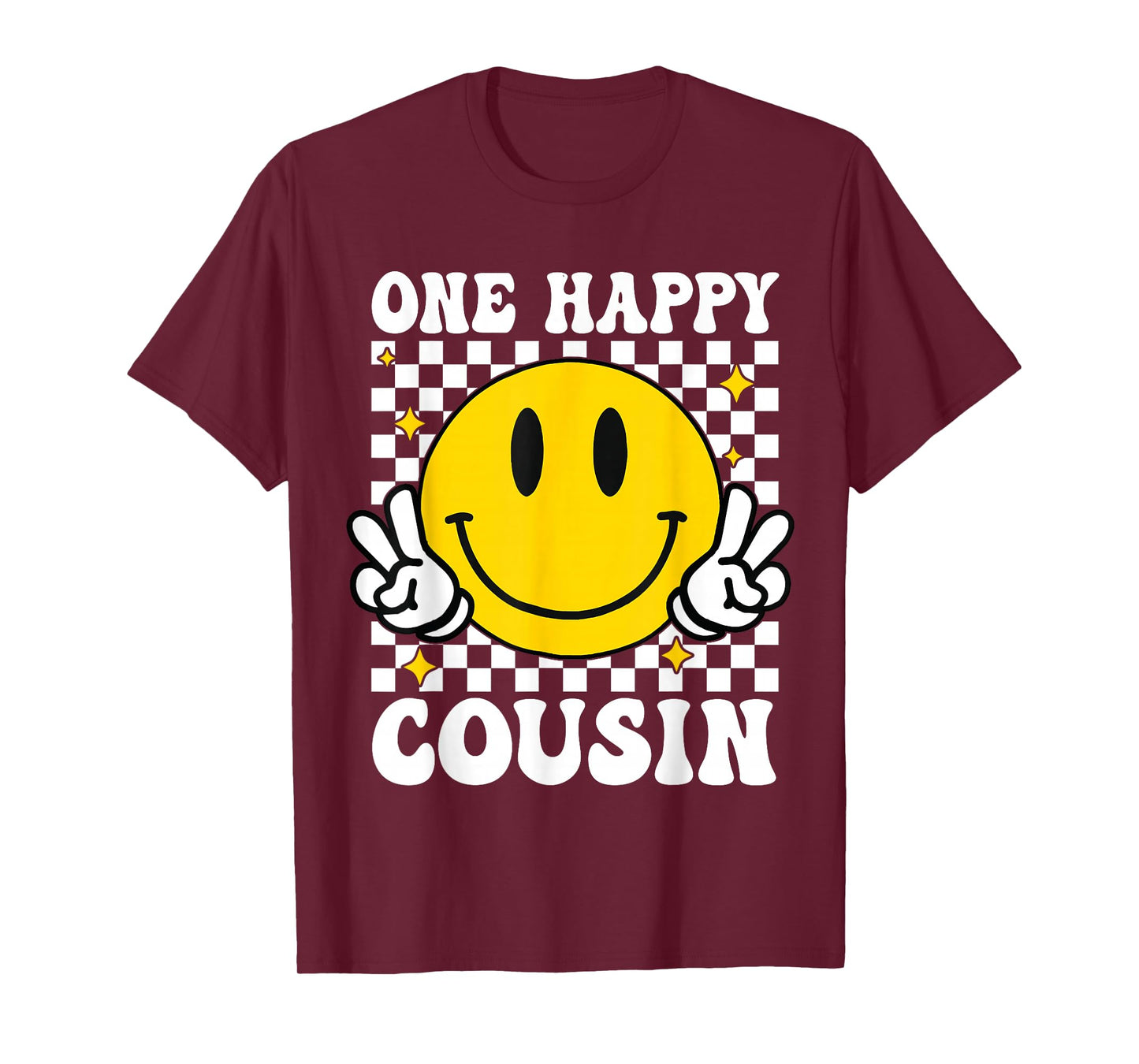One Happy Dude Cousin happy face 1st Birthday Family T-Shirt