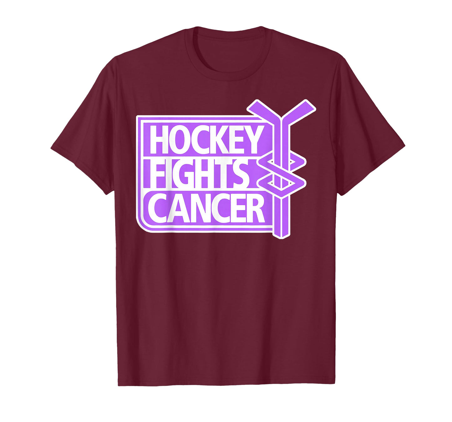 Hockey Fights Cancer Tees Adult Unisex Classic Fit Short Sleeve Black T-Shirt