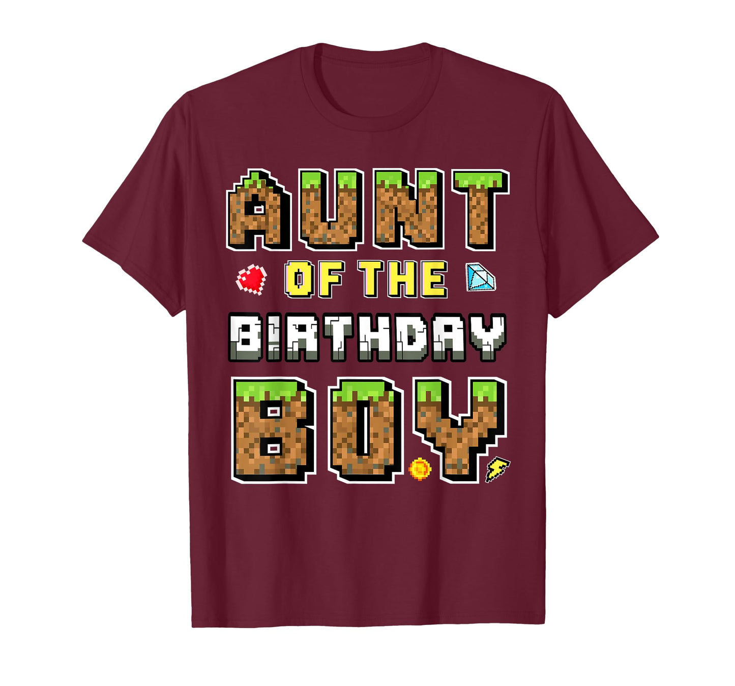 Aunt Of The Birthday Boy Gamer Pixel Birthday party Matching T-Shirt