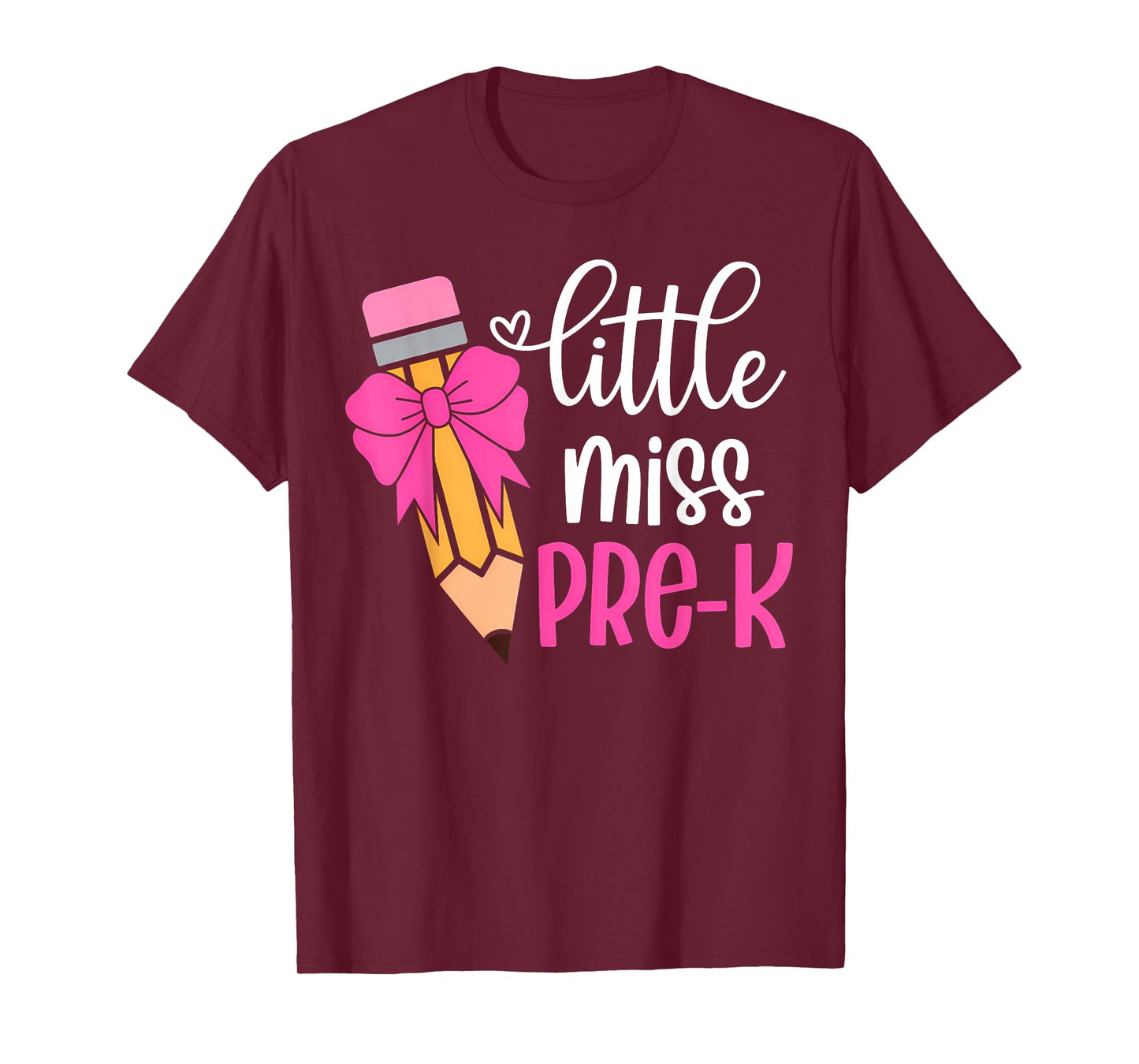 Little Miss Pre K Pencil Bow for Girls First Day of Prek T-Shirt