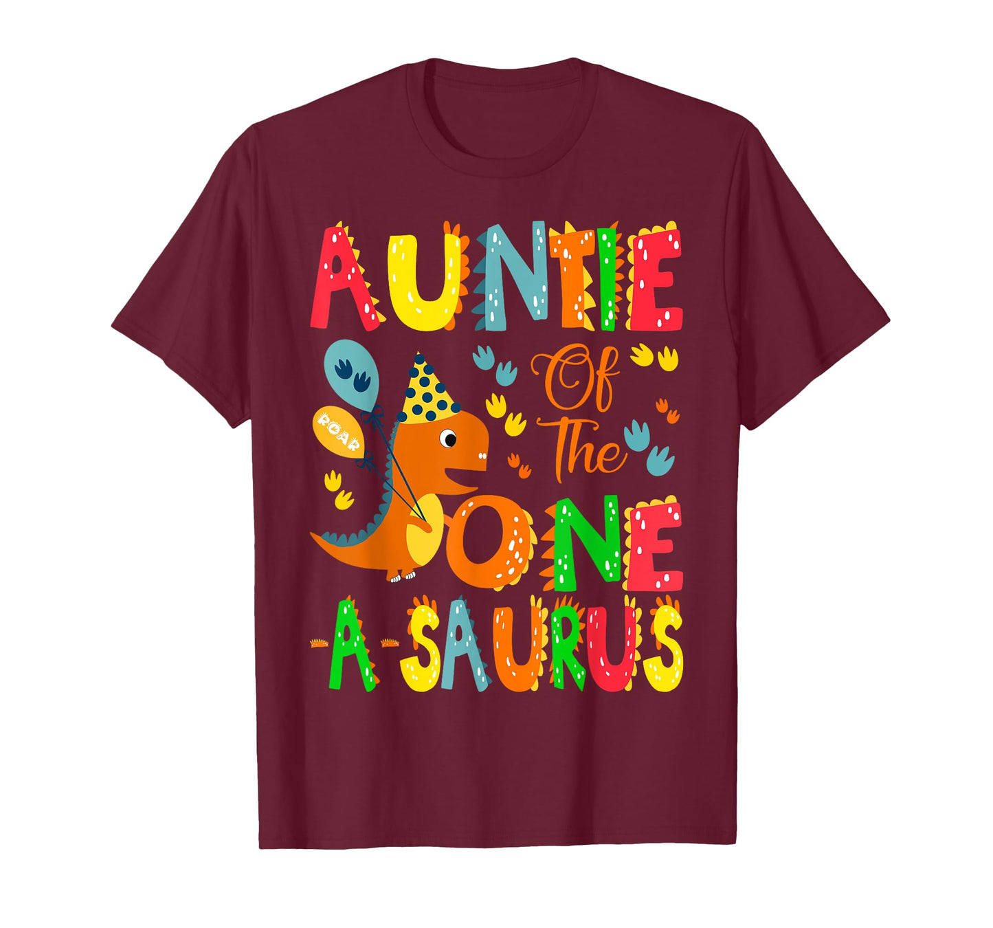 Auntie of The One-A-Saurus 1St Birthday Boy Dinosaur T-Shirt