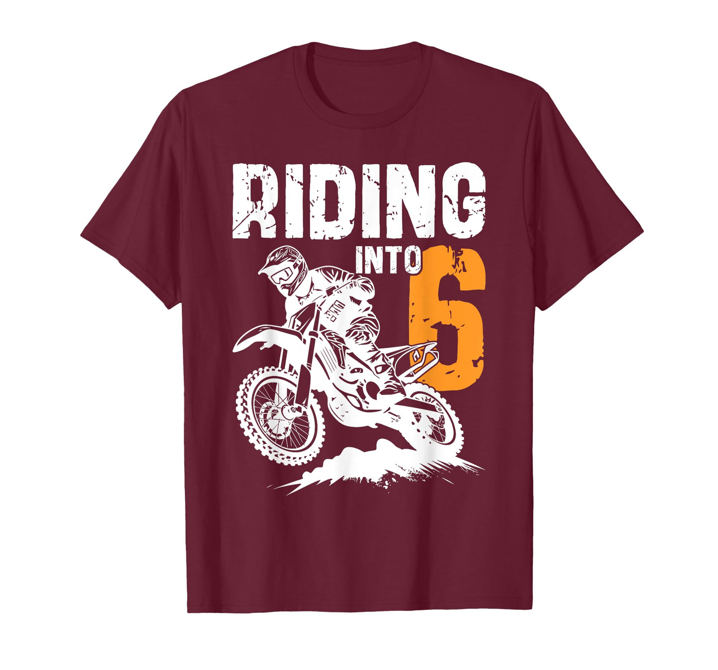 Riding Into 6 Years Old 6th Birthday Boy Dirt Bike Party T-Shirt