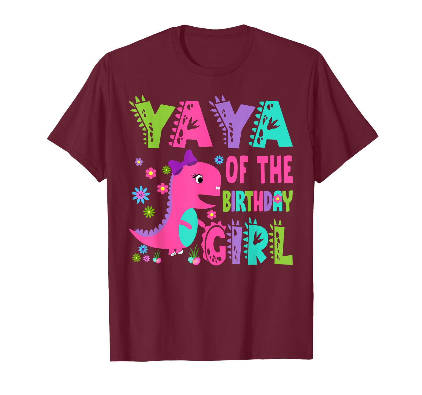Yaya of The Birthday Girl Saurus Rex Dinosaur Party T-Shirt