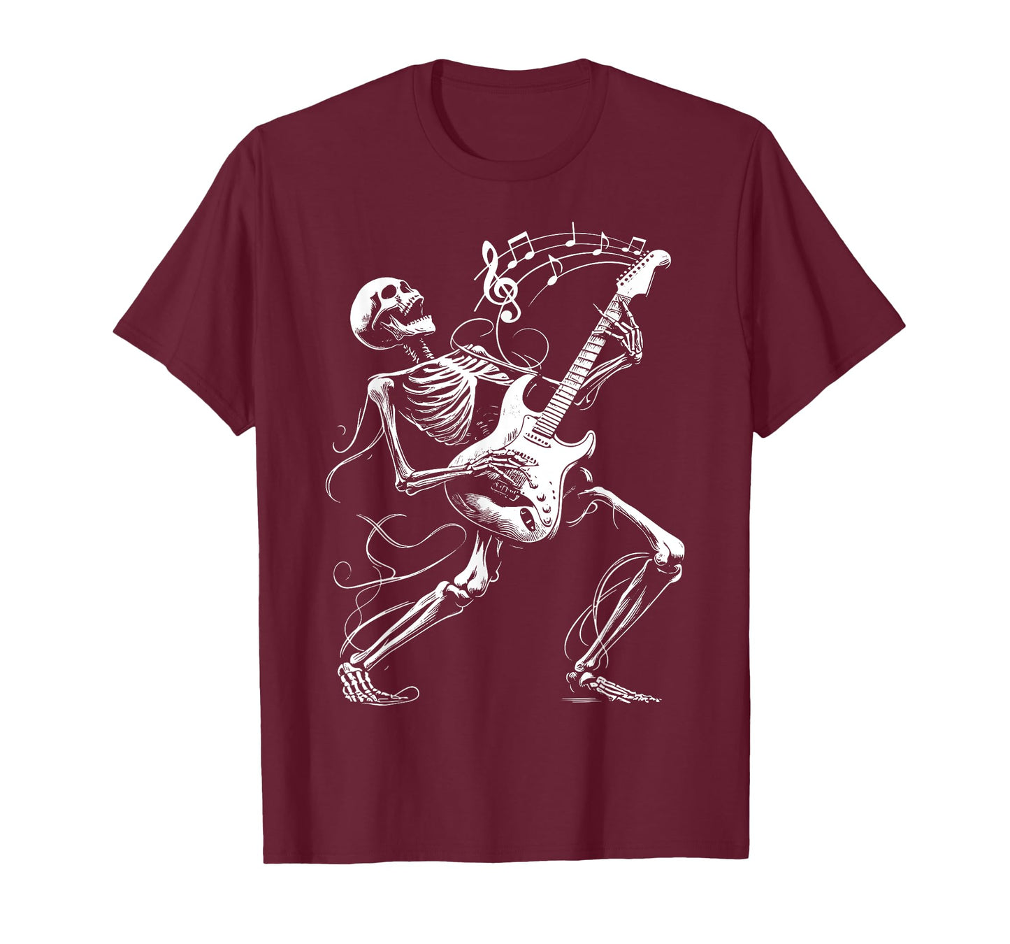 Skeleton Playing Guitar Music Gifts For Men Women Rock Band T-Shirt