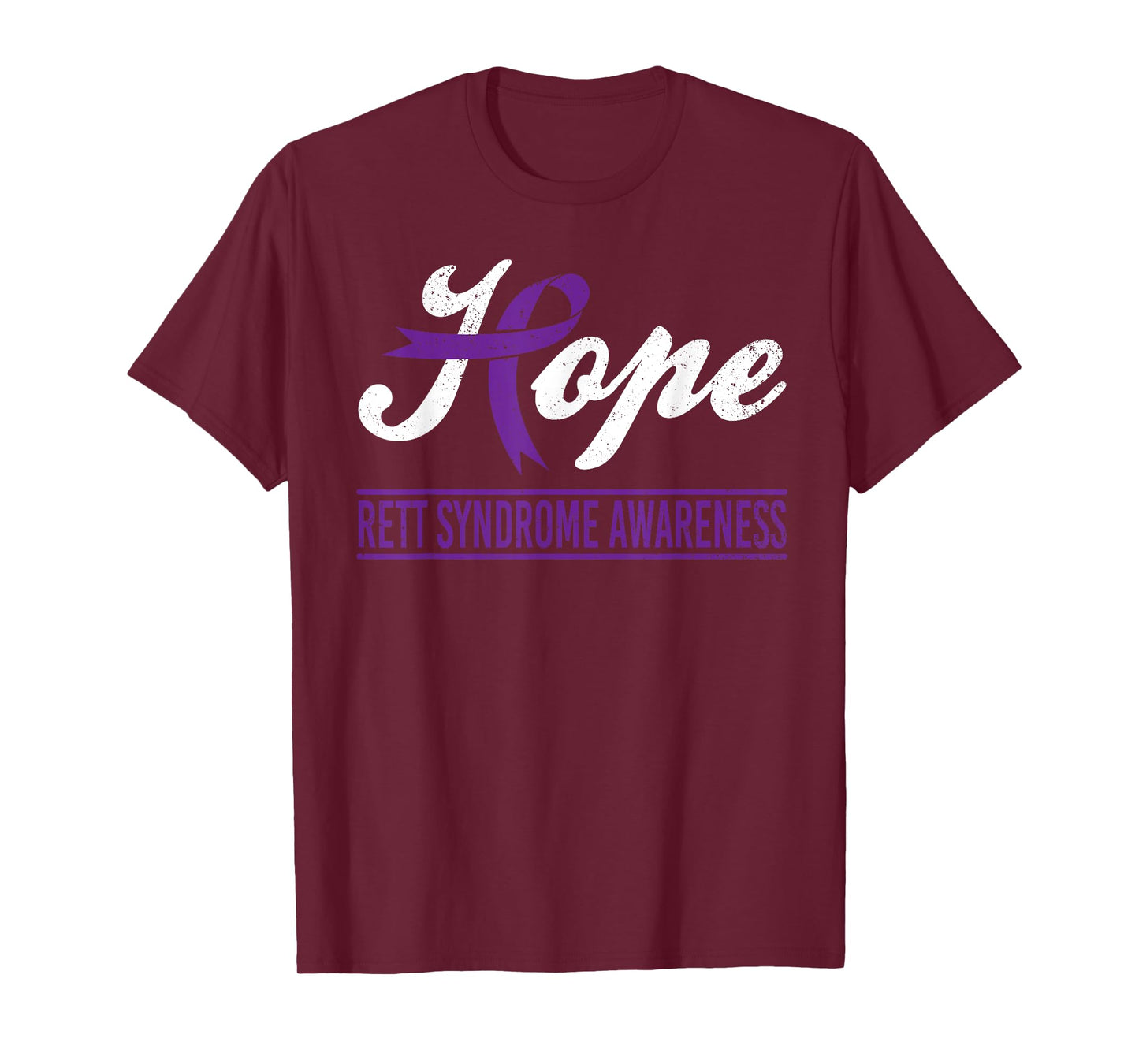 Hope Purple Ribbon Rett Syndrome Awareness Support Month T-Shirt