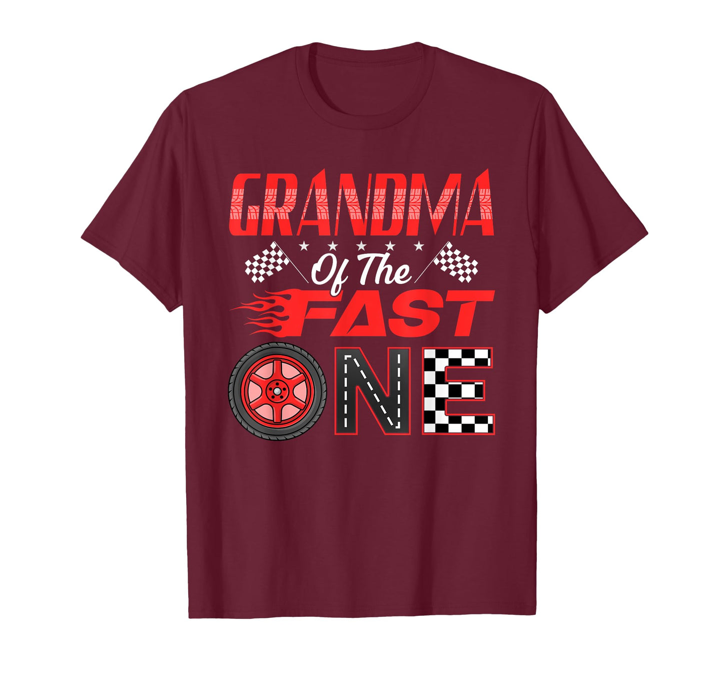 Grandma of The Fast One First Birthday Racing Car Family T-Shirt