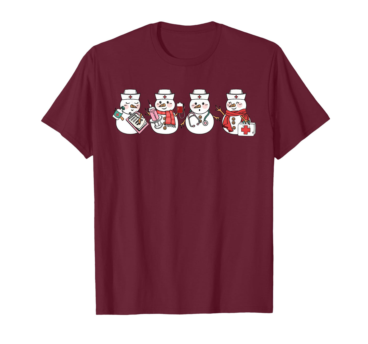 Nurse Snowman Squad Nursing RN Registered Funny Christmas T-Shirt