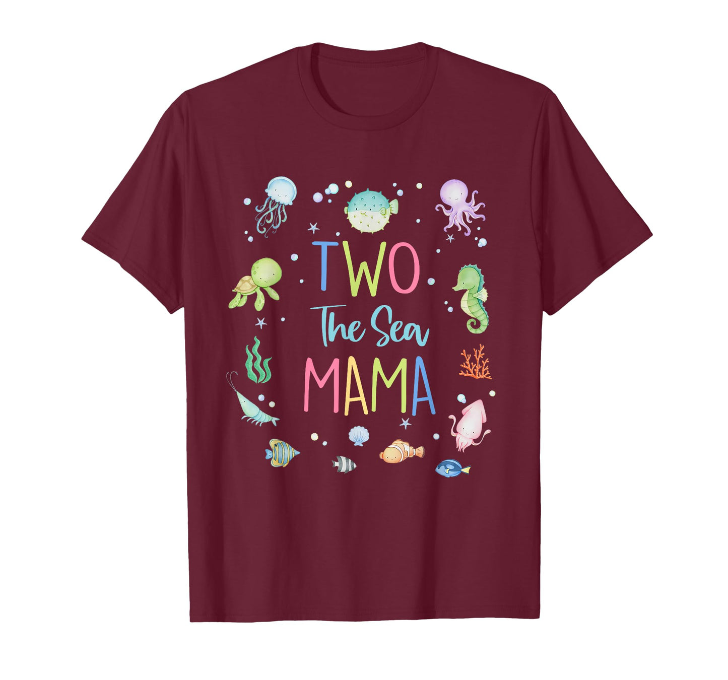 Two The Sea Mama 2nd Birthday Girl Matching Family Party T-Shirt