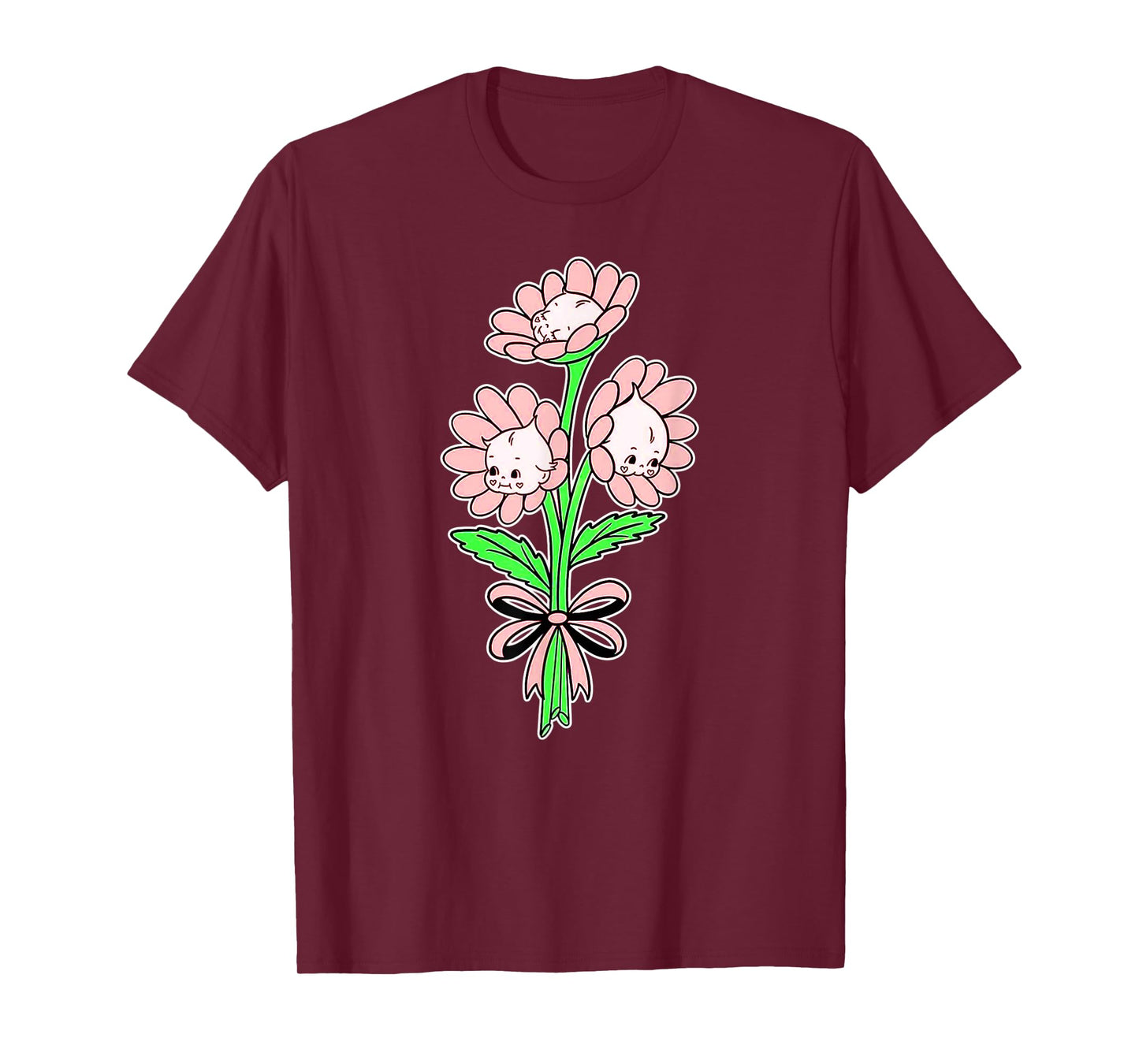 Kewpie Baby Flower Bouquet Spring Flowers T-Shirt