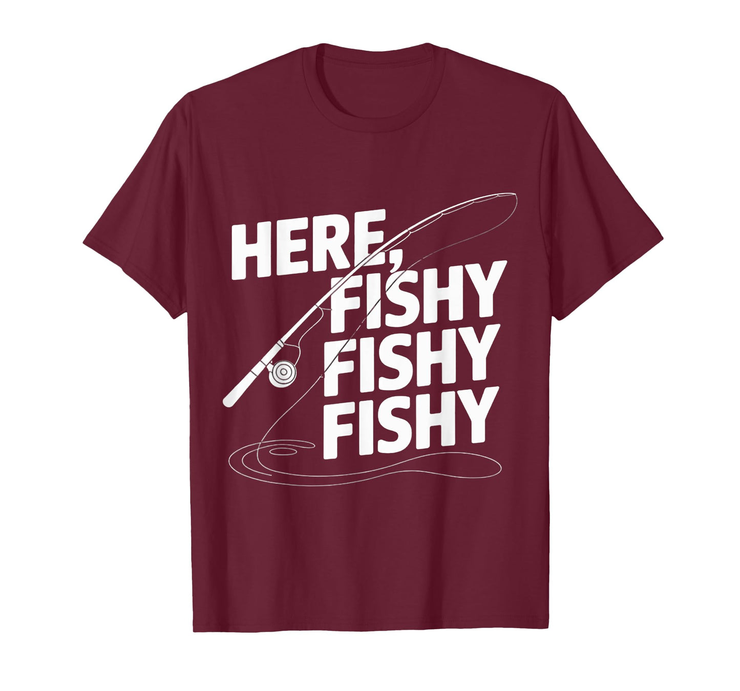 Fishing Here-Fishy Men Teen Boy Bass Dad Funny Graphic Tees T-Shirt