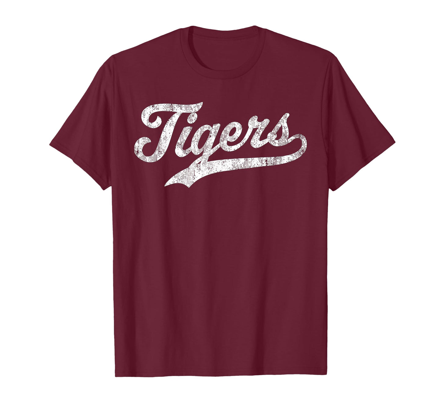 Vintage Tigers Name Personalized Retro for Men Women Kid T-Shirt - T-Shirt | Maroon