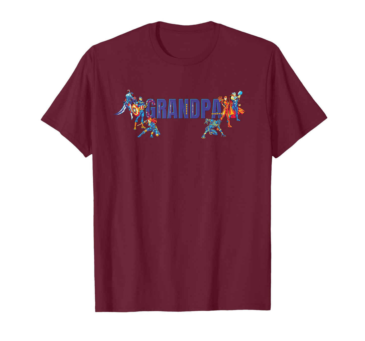 Marvel Super Heroes Avengers Family Vacation Trip Grandpa T-Shirt