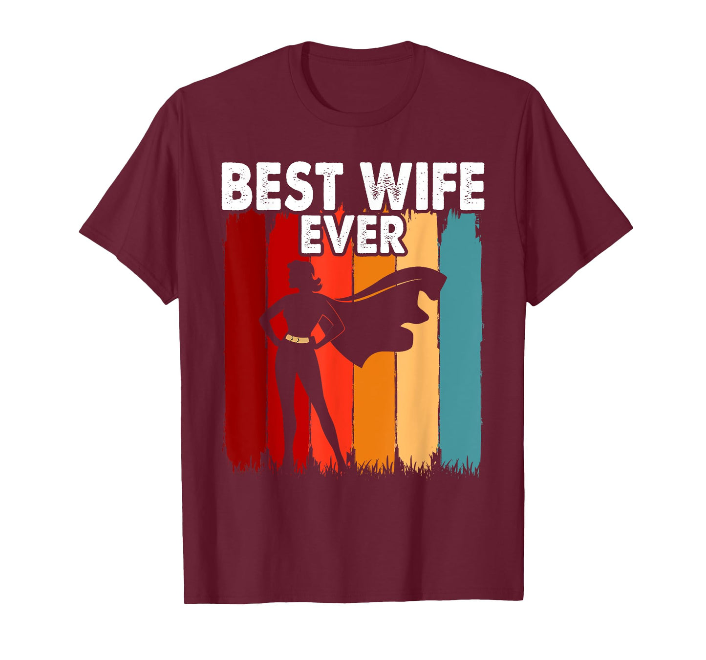 Vintage Best Wife Ever Holiday Superhero Fun Graphic T-Shirt