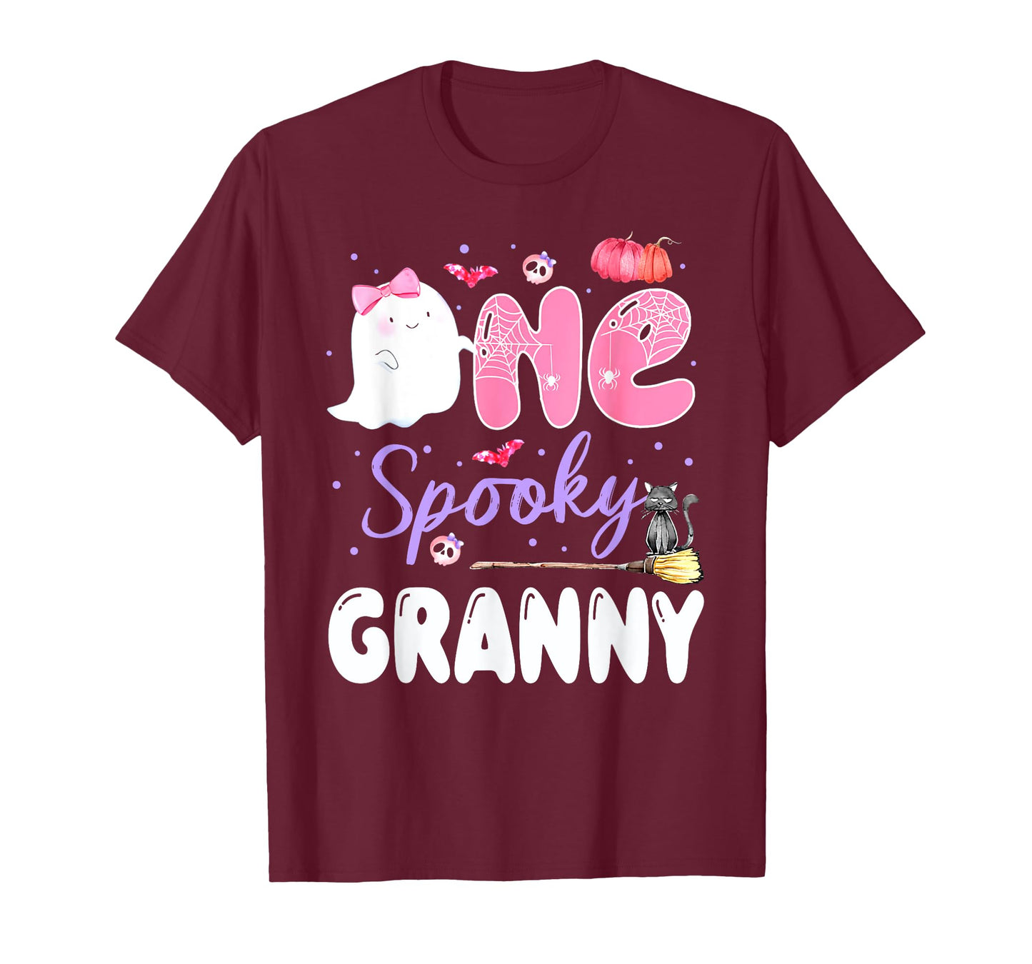 One Spooky Granny 1st Birthday Halloween Pink Ghost Family T-Shirt