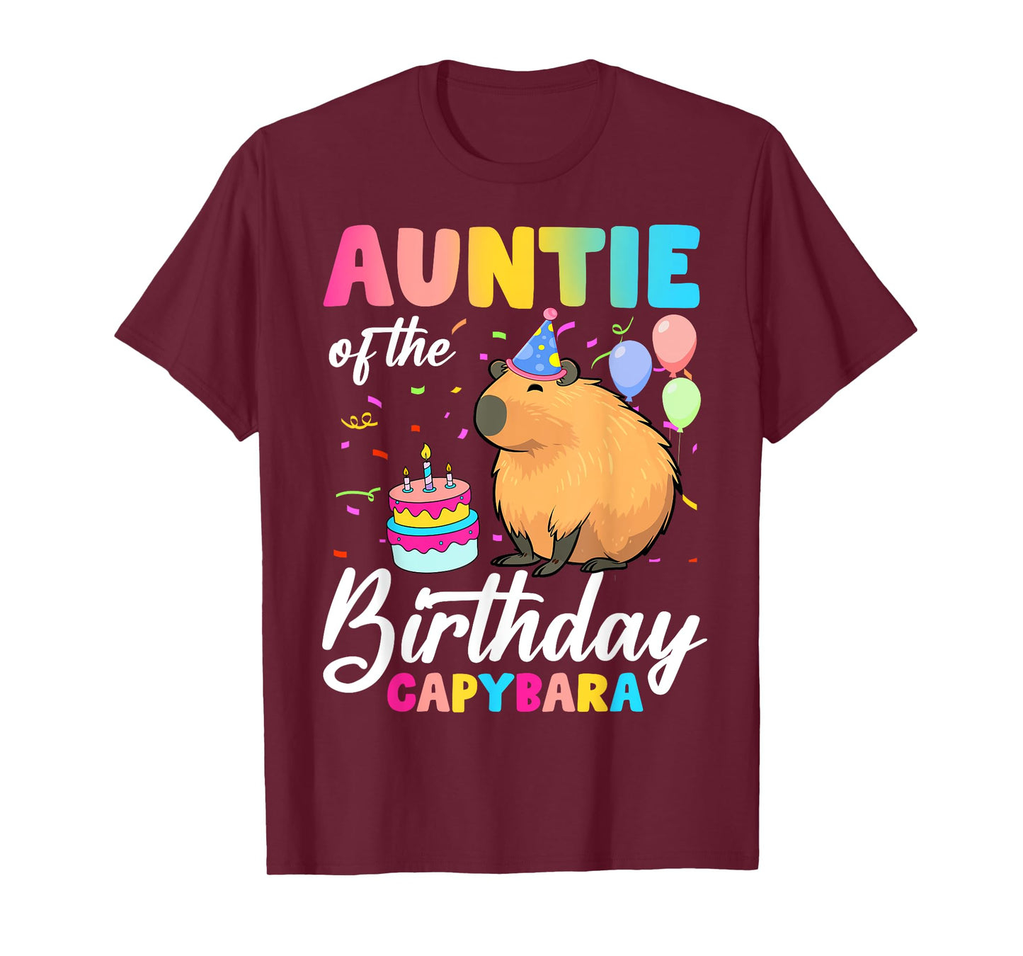 Auntie Of The Birthday Capybara Girl Bday Party Family T-Shirt