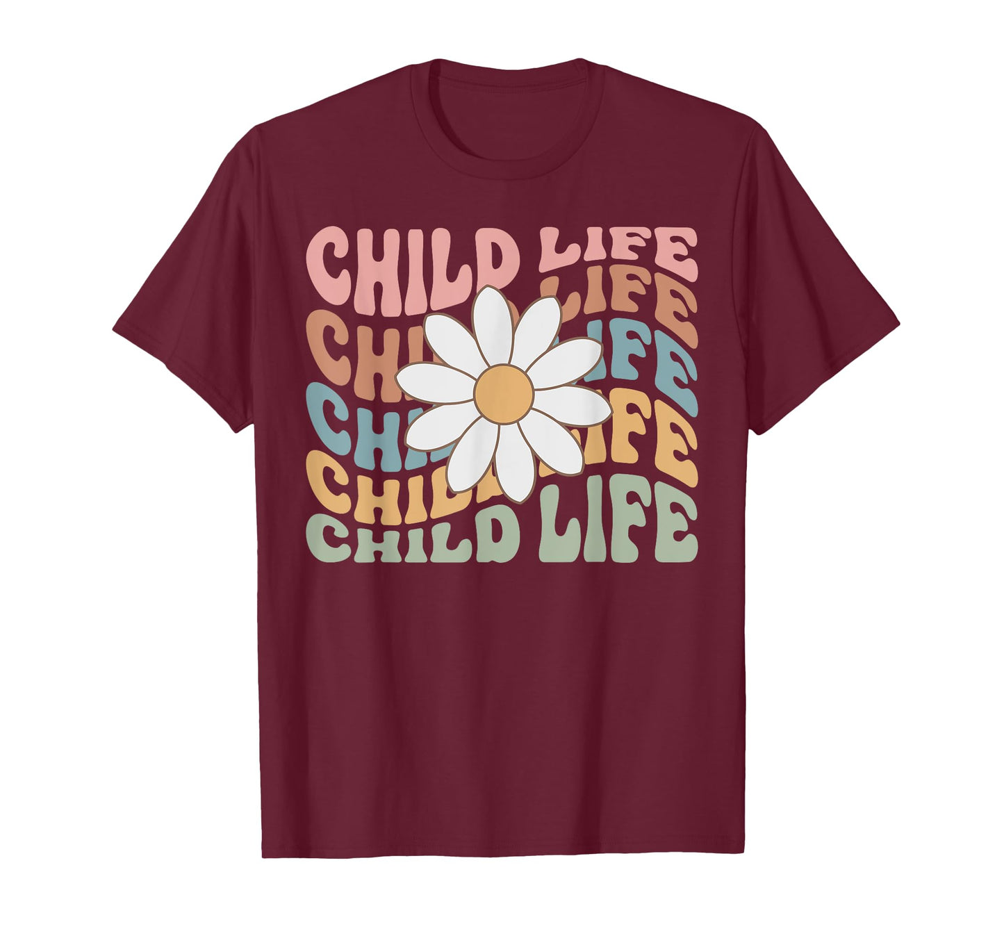 Women Groovy Child Life Daisy Flower Child Life Specialist T-Shirt