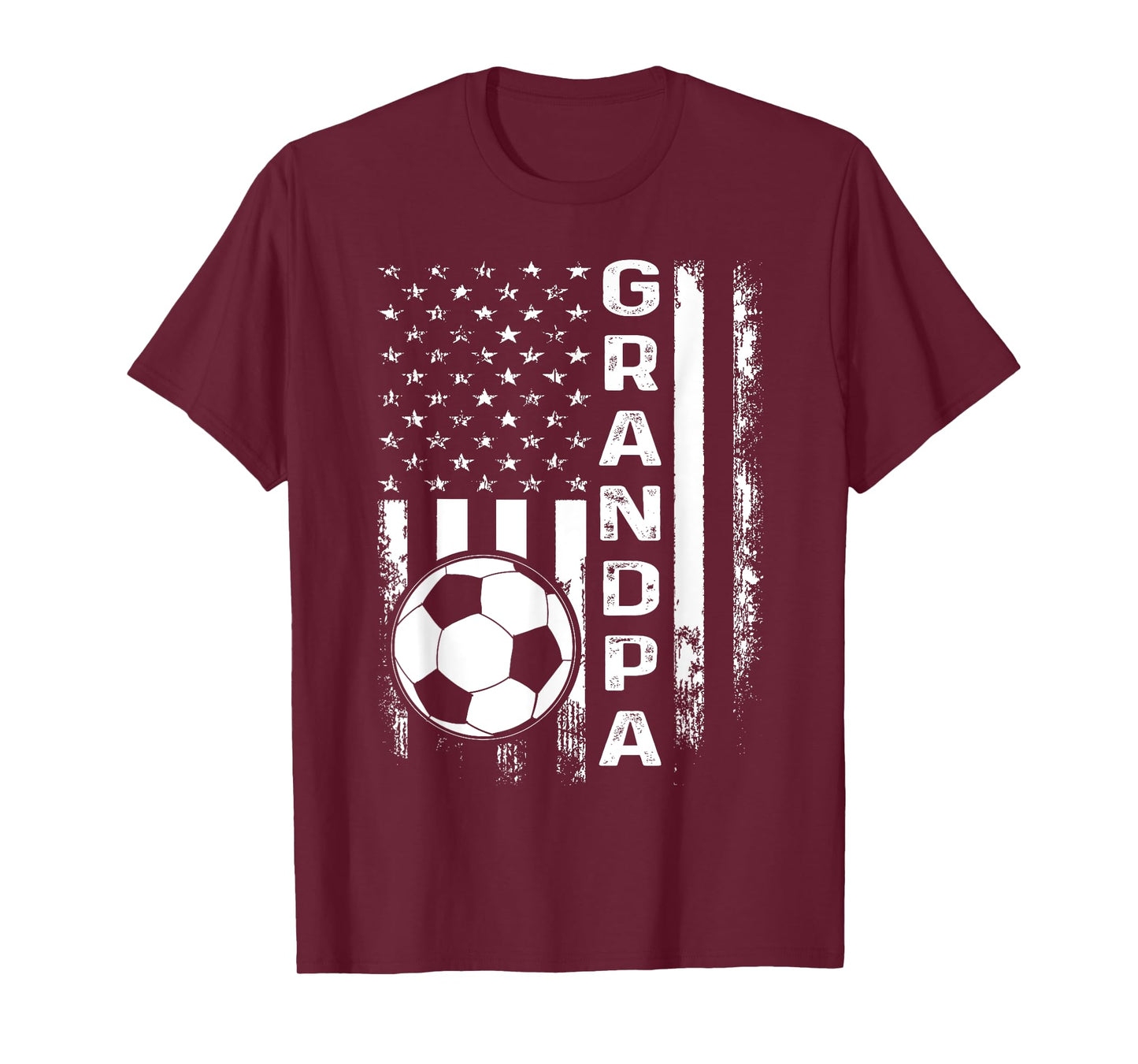 Soccer Grandpa American Flag Vintage Christmas Xmas Women Kids Men T-Shirt